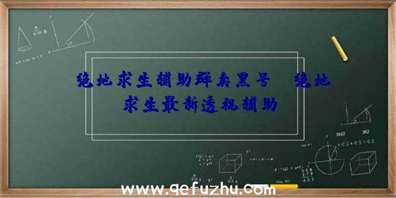 「绝地求生辅助群卖黑号」|绝地求生最新透视辅助